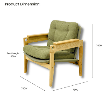 Bari Lounge Chair - Army Green at Online8 Furniture Auckland NZ