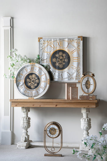 Baroque Round Wall Clock with Gears at Online8 Furniture Auckland NZ