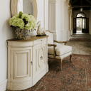 Bastian 4 Door Curved Sideboard - Distressed White at Online8 Furniture Auckland NZ