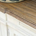 Bastian 4 Door Curved Sideboard - Distressed White at Online8 Furniture Auckland NZ