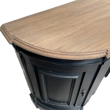 Bastian 4 Door Curved Sideboard - Antique Black at Online8 Furniture Auckland NZ