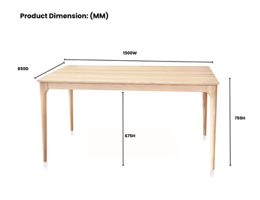 Baur Dining Table - Natural at Online8 Furniture Auckland NZ