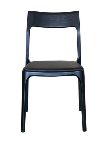 Baur Leather Dining Chair - Black at Online8 Furniture Auckland NZ