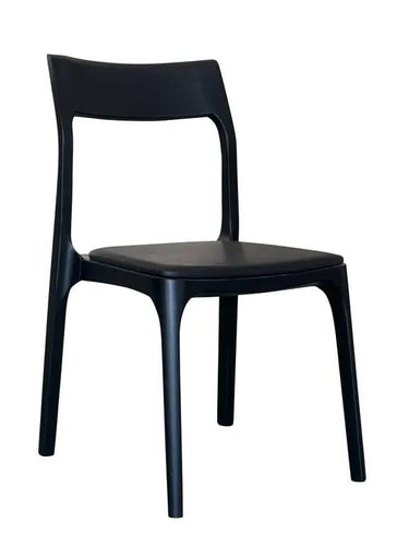Baur Leather Dining Chair - Black at Online8 Furniture Auckland NZ