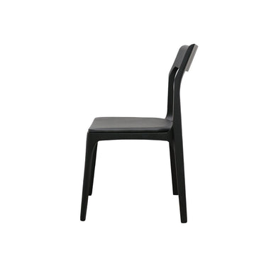 Baur Leather Dining Chair - Black at Online8 Furniture Auckland NZ