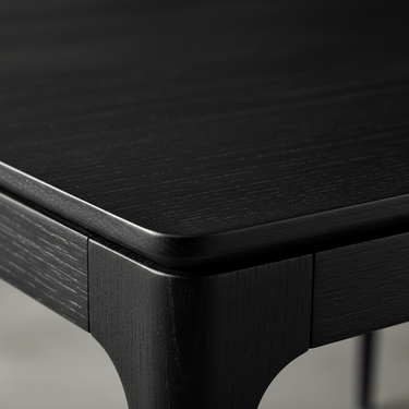 Baur Mid-Century Ashwood Dining Table - Black 1500mm at Online8 Furniture Auckland NZ