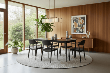 Baur Mid-Century Ashwood Dining Table - Black 1800mm at Online8 Furniture Auckland NZ