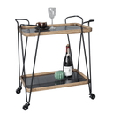 Baxton Bar Cart Trolley with Wheels at Online8 Furniture Auckland NZ