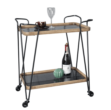 Baxton Bar Cart Trolley with Wheels at Online8 Furniture Auckland NZ