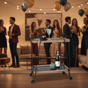 Baxton Bar Cart Trolley with Wheels at Online8 Furniture Auckland NZ