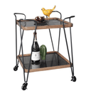 Baxton Square Bar Cart Trolley with Wheels at Online8 Furniture Auckland NZ