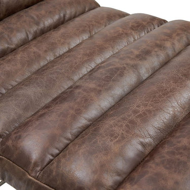 Beaubourg Top Grain Leather Chaise - Vintage Brown at Online8 Furniture Auckland NZ
