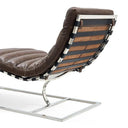 Beaubourg Top Grain Leather Chaise - Vintage Brown at Online8 Furniture Auckland NZ
