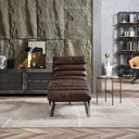 Beaubourg Top Grain Leather Chaise - Vintage Brown at Online8 Furniture Auckland NZ