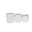 Beckett Grid Rustic Galvanised Planters - Set of 3 at Online8 Furniture Auckland NZ