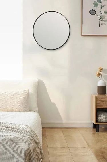 Bella Round Wall Mirror 80 cm, Black at Online8 Furniture Auckland NZ