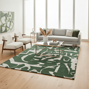 Bente Abstraction Green Rug at Online8 Furniture Auckland NZ