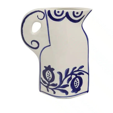 Bettina Vase 24cm -White / Blue at Online8 Furniture Auckland NZ