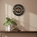 Black Bezel with Gold Gears Wall Clock at Online8 Furniture Auckland NZ
