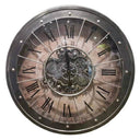 Black Bezel with Rivets Gears Wall Clock - Large at Online8 Furniture Auckland NZ