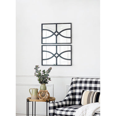 Black Carved Wall Mirror Set/2 at Online8 Furniture Auckland NZ