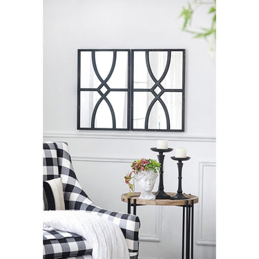 Black Carved Wall Mirror Set/2 at Online8 Furniture Auckland NZ