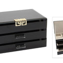 Black Emblem Glass Jewellery Box - Large at Online8 Furniture Auckland NZ