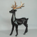 Black Geo Stag Statue with Gold Antlers at Online8 Furniture Auckland NZ