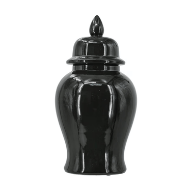Black Ceramic Ginger Jar - Small at Online8 Furniture Auckland NZ