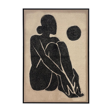 Black Nude Hand Painted Framed Canvas Wall Art at Online8 Furniture Auckland NZ