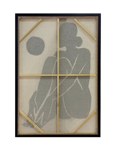 Black Nude Hand Painted Framed Canvas Wall Art at Online8 Furniture Auckland NZ