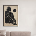 Black Nude Hand Painted Framed Canvas Wall Art at Online8 Furniture Auckland NZ