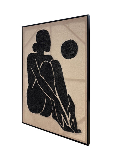Black Nude Hand Painted Framed Canvas Wall Art at Online8 Furniture Auckland NZ