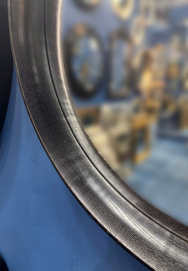 Black Oak Oval Framed Mirror at Online8 Furniture Auckland NZ