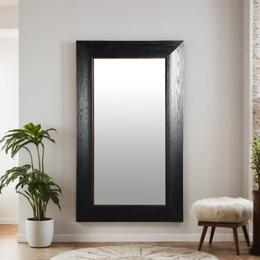 Black Oak Wall Mirror - 1100mm at Online8 Furniture Auckland NZ