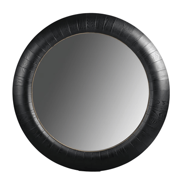 Lombardia Black Oak Round Mirror - 1520mm at Online8 Furniture Auckland NZ
