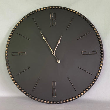Black With Gold Number Clock - 60cm at Online8 Furniture Auckland NZ