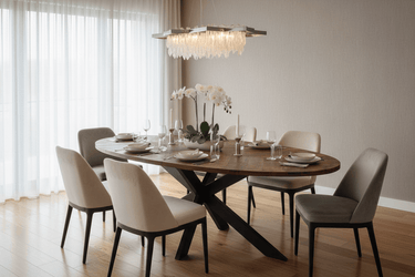 Foundry Parquet Oval Dining Table 1800 at Online8 Furniture Auckland NZ