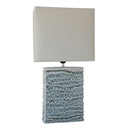 Blue Glazed Ceramic Lamp W/ Linen Shade at Online8 Furniture Auckland NZ