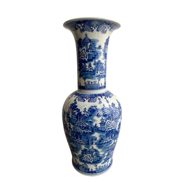 Blue & White Flute Shape Porcelain Urn at Online8 Furniture Auckland NZ