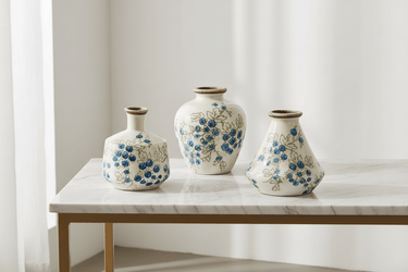 Blueberry Ceramic Vase Set/3 at Online8 Furniture Auckland NZ