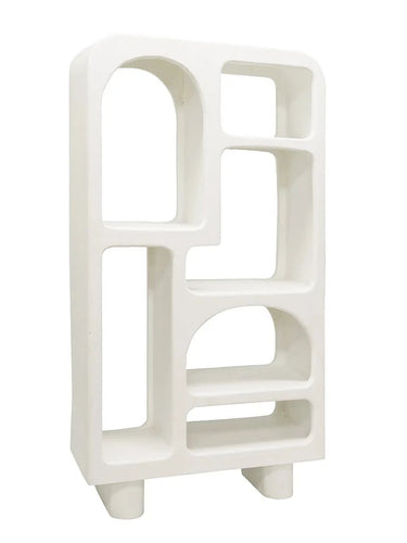 Bodhi Display Unit | Bookshelf - Textured White at Online8 Furniture Auckland NZ