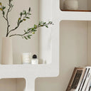 Bodhi Display Unit | Bookshelf - Textured White at Online8 Furniture Auckland NZ
