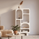 Bodhi Display Unit | Bookshelf - Textured White at Online8 Furniture Auckland NZ