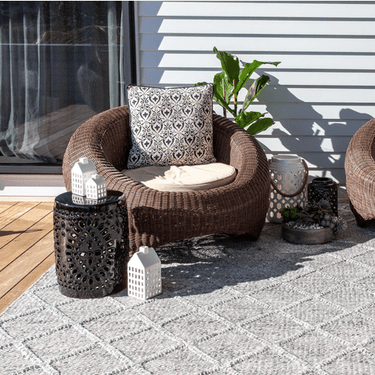 Bomerano Indoor/Outdoor Mid Grey Rug at Online8 Furniture Auckland NZ
