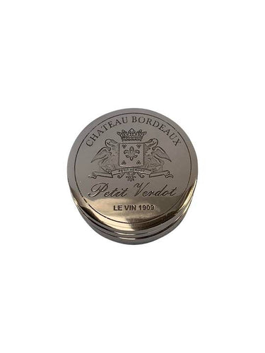 Four nickel Bordeaux aluminium coasters with a cool, refined metallic tone