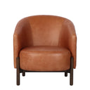 Bowie Rounded Leather Tub Armchair at Online8 Furniture Auckland NZ