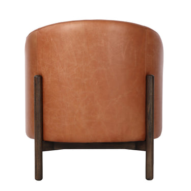 Bowie Rounded Leather Tub Armchair at Online8 Furniture Auckland NZ