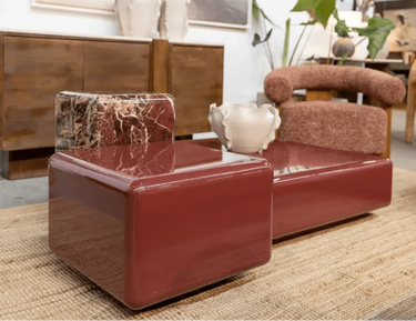 Boyd High Gloss Coffee Table Set of 3 - Vermilion at Online8 Furniture Auckland NZ
