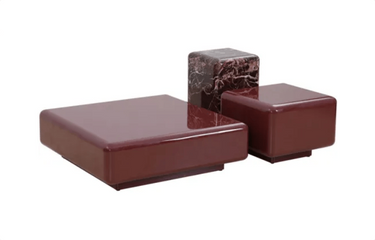 Boyd High Gloss Coffee Table Set of 3 - Vermilion at Online8 Furniture Auckland NZ